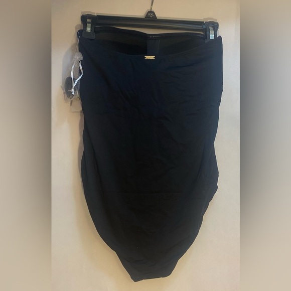 NWT Anne Cole Woman’s Live in Color Twist Front One Piece Swimsuit Black Size 8 - Picture 6 of 16
